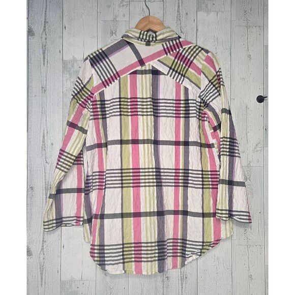 Habitat Crinkle Plaid Relaxed Fit Mature Button Up/ Down Shirt Sz. M - Picture 3 of 6